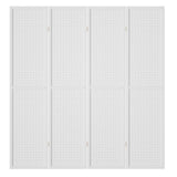 Artiss 4 Panel Room Divider Screen 164x170cm Pegboard White - Side View