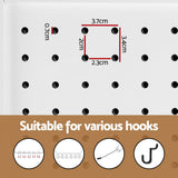 Artiss 4 Panel Room Divider Screen 164x170cm Pegboard White - Rear View