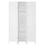 Artiss 3 Panel Room Divider Screen 132x170cm Circle White - Close-Up Angle