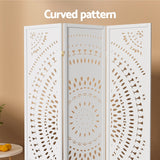 Artiss 3 Panel Room Divider Screen 132x170cm Circle White - Top-Down View