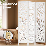 Artiss 3 Panel Room Divider Screen 132x170cm Circle White - 45-Degree Angle