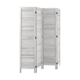 Oikiture 4 Panel Room Divider Timber Wooden Fold White
