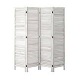 Oikiture 4 Panel Room Divider Timber Wooden Fold White