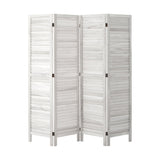 Oikiture 4 Panel Room Divider Timber Wooden Fold White - Top-Down View