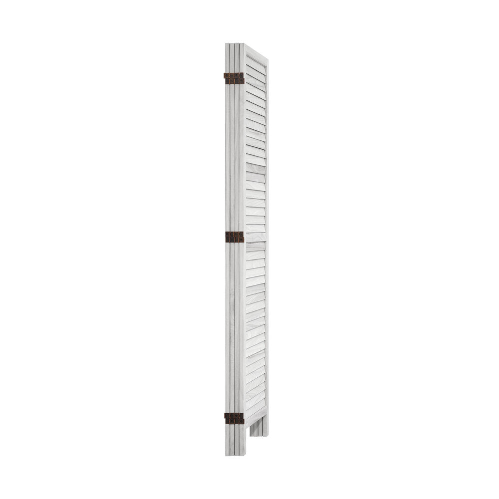 Oikiture 4 Panel Room Divider Timber Wooden Fold White