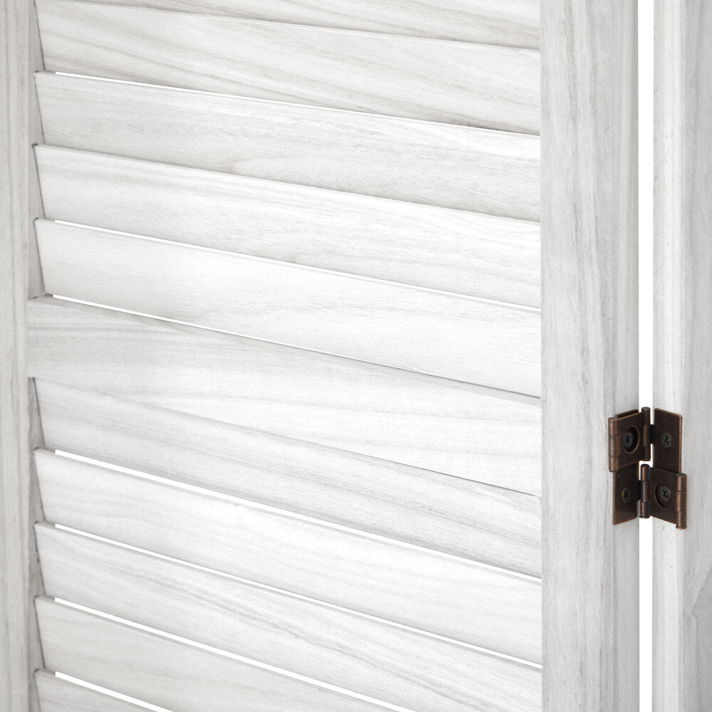 Oikiture 4 Panel Room Divider Timber Wooden Fold White
