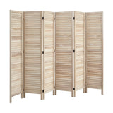 Oikiture 6 Panel Room Divider Timber Wooden Natural