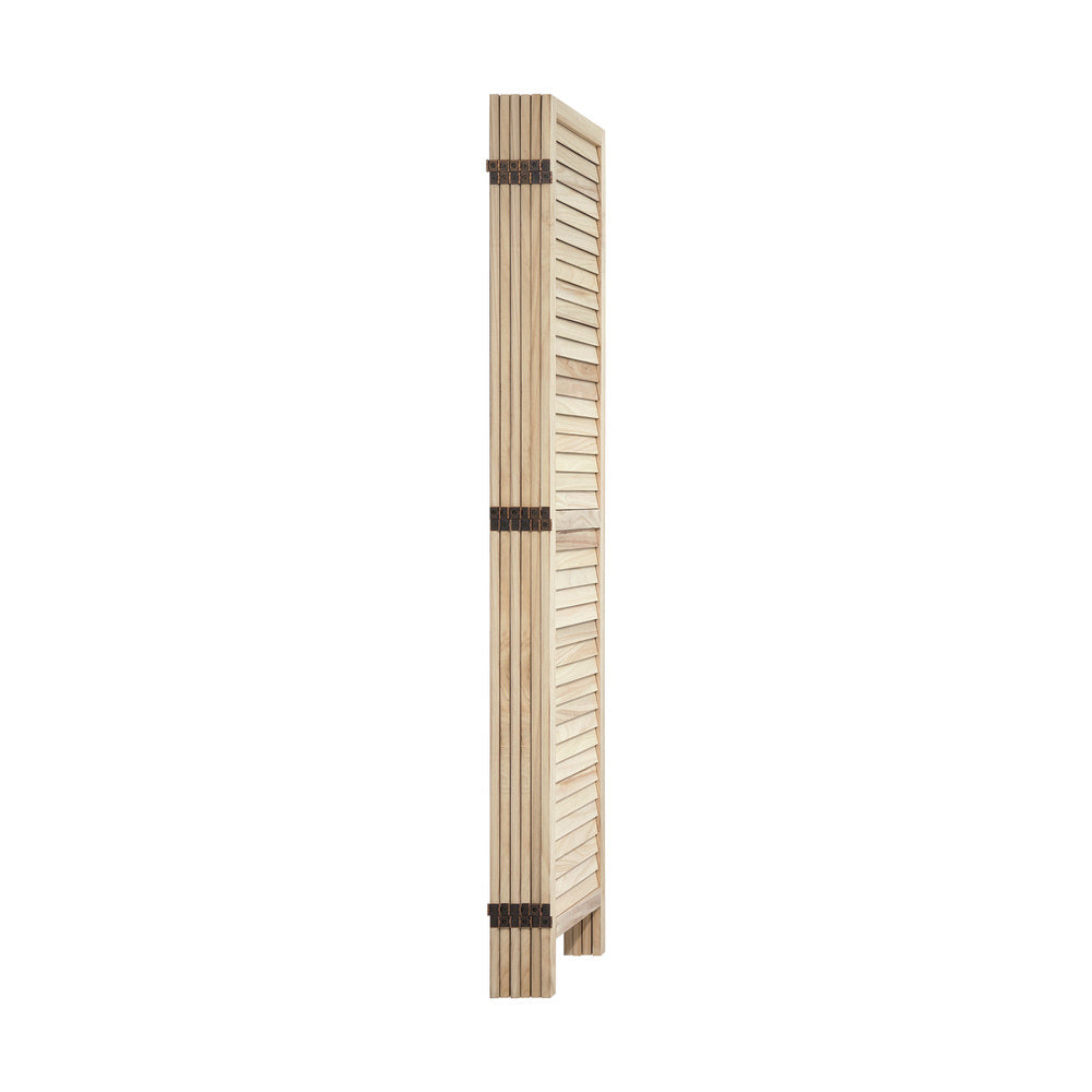 Oikiture 6 Panel Room Divider Timber Wooden Natural