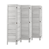 Oikiture 6 Panel Room Divider Timber Wooden Fold White