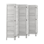 Oikiture 6 Panel Room Divider Timber Wooden Fold White