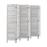 Oikiture 6 Panel Room Divider Timber Wooden Fold White