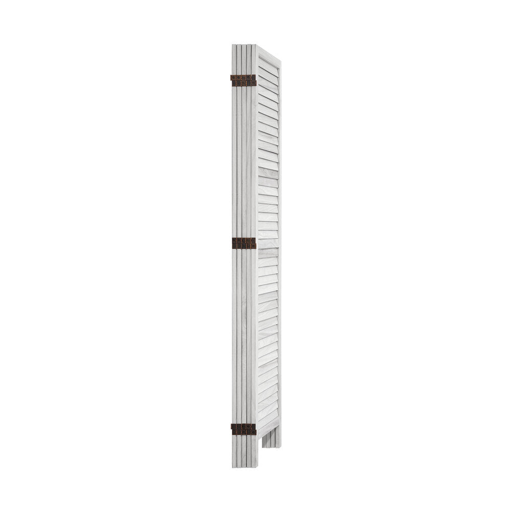 Oikiture 6 Panel Room Divider Timber Wooden Fold White
