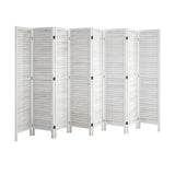 Oikiture 8 Panel Room Divider Timber Wooden Fold White