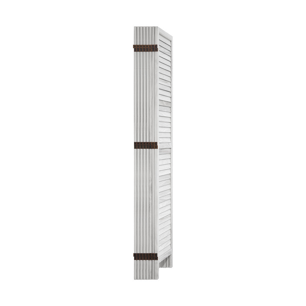 Oikiture 8 Panel Room Divider Timber Wooden Fold White