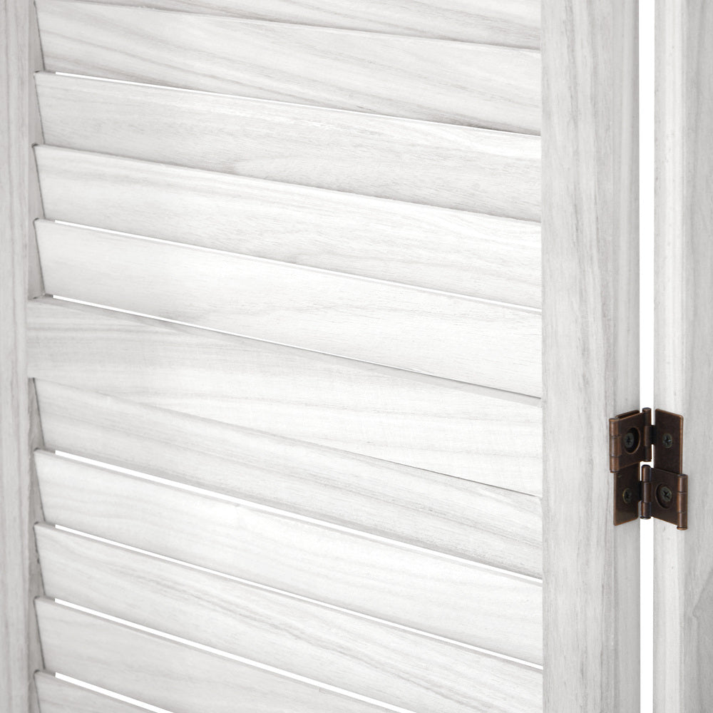 Oikiture 8 Panel Room Divider Timber Wooden Fold White