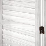 Oikiture 8 Panel Room Divider Timber Wooden Fold White - Side View