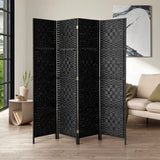 Oikiture 4 Panel Room Divider Privacy Screen Black - Side View