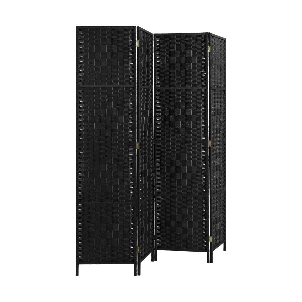 Oikiture 4 Panel Room Divider Privacy Screen Black
