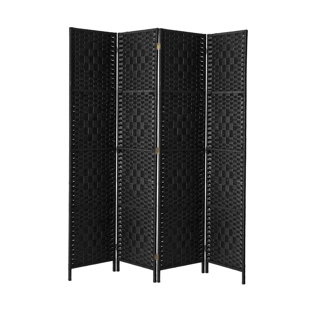 Oikiture 4 Panel Room Divider Privacy Screen Black