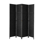Oikiture 4 Panel Room Divider Privacy Screen Black, image 4
