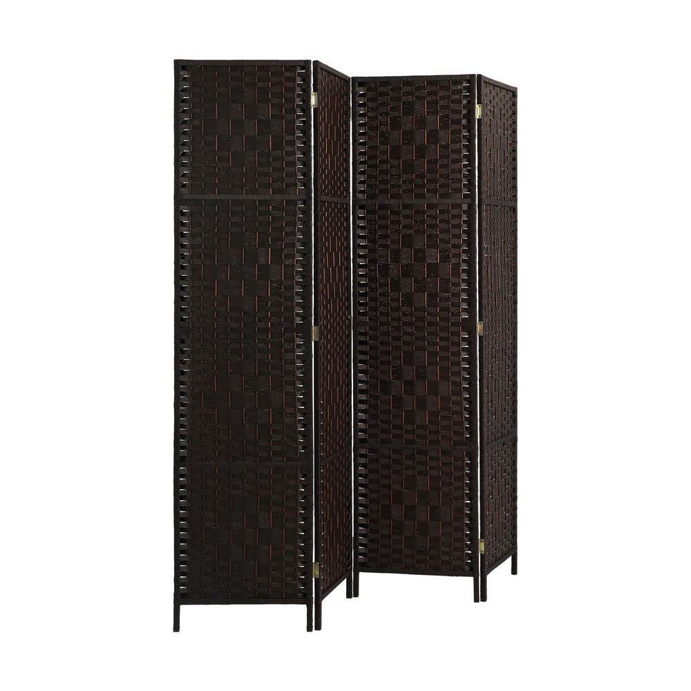 Oikiture 4 Panel Room Divider Privacy Screen Brown