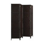 Oikiture 4 Panel Room Divider Privacy Screen Brown