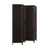 Oikiture 4 Panel Room Divider Privacy Screen Brown
