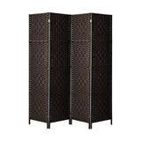Oikiture 4 Panel Room Divider Privacy Screen Brown