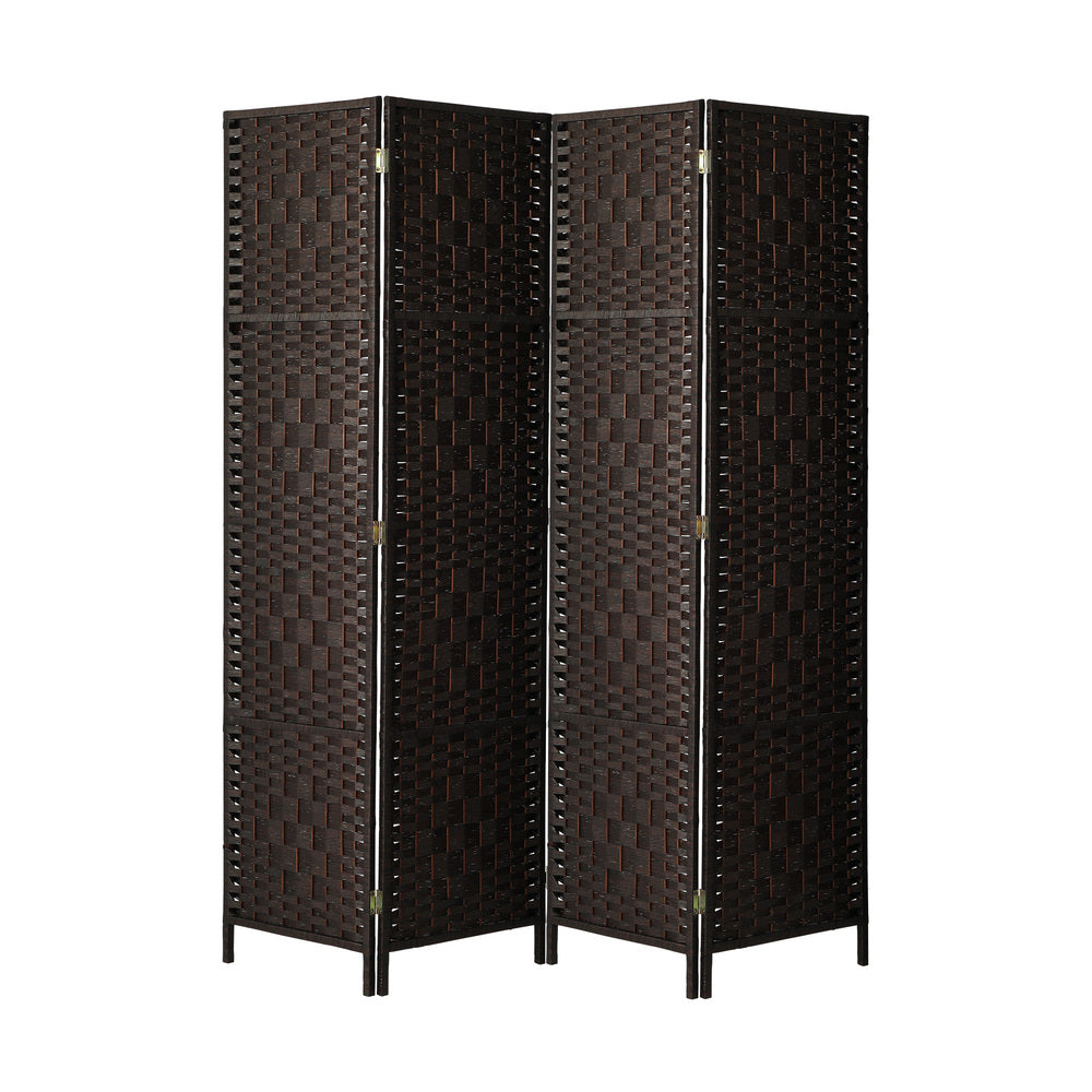 Oikiture 4 Panel Room Divider Privacy Screen Brown