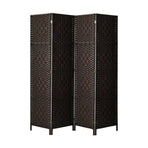 Oikiture 4 Panel Room Divider Privacy Screen Brown