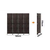 Oikiture 4 Panel Room Divider Privacy Screen Brown