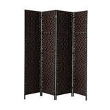 Oikiture 4 Panel Room Divider Privacy Screen Brown