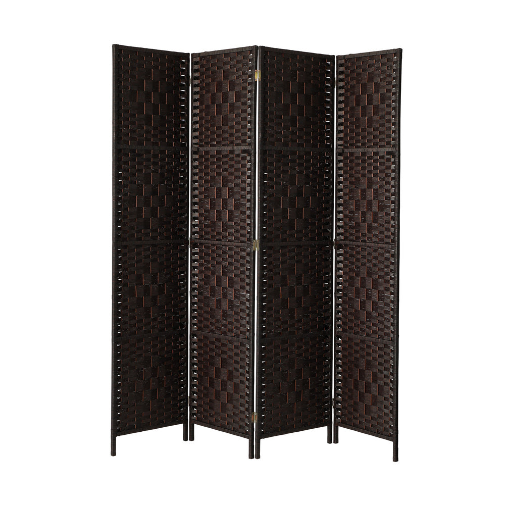 Oikiture 4 Panel Room Divider Privacy Screen Brown