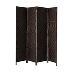 Oikiture 4 Panel Room Divider Privacy Screen Brown