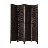 Oikiture 4 Panel Room Divider Privacy Screen Brown - 45-Degree Angle