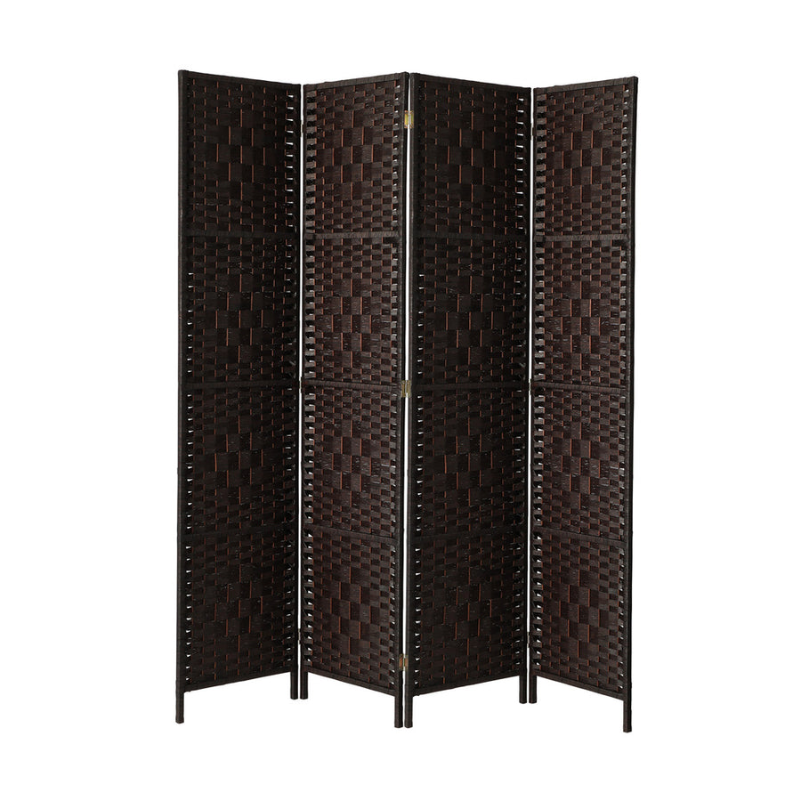 Oikiture 4 Panel Room Divider Privacy Screen Brown