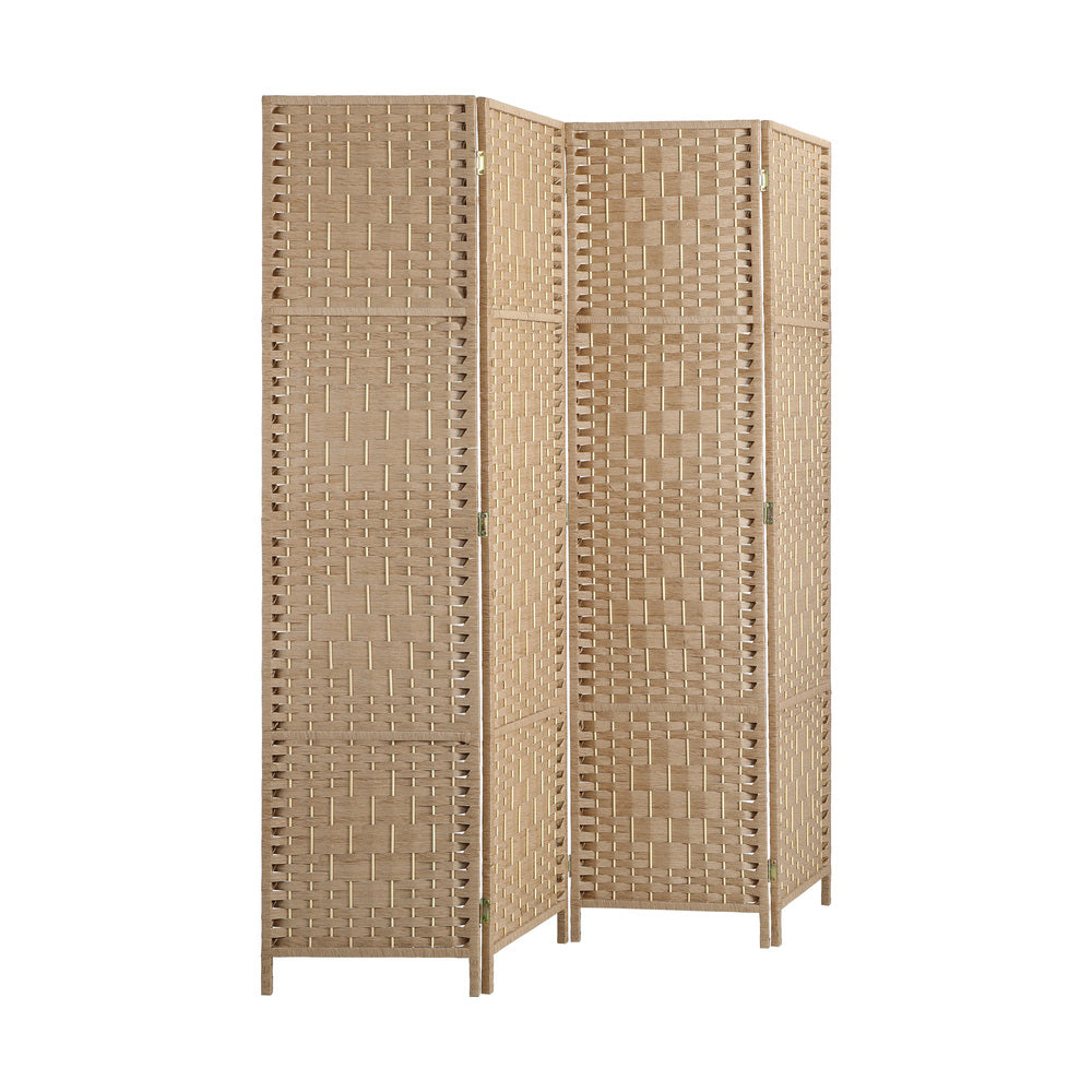 Oikiture 4 Panel Room Divider Privacy Screen Wood