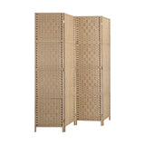 Oikiture 4 Panel Room Divider Privacy Screen Wood