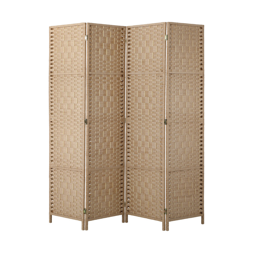 Oikiture 4 Panel Room Divider Privacy Screen Wood