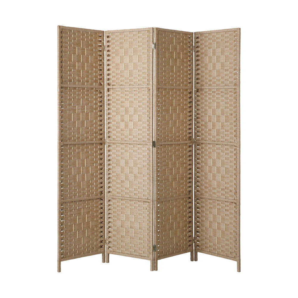 Oikiture 4 Panel Room Divider Privacy Screen Wood