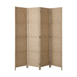 Oikiture 4 Panel Room Divider Privacy Screen Wood - Side View