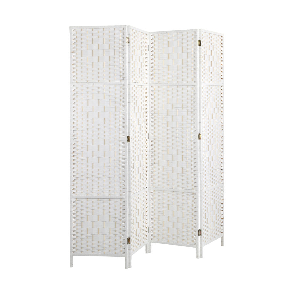 Oikiture 4 Panel Room Divider Privacy Screen White
