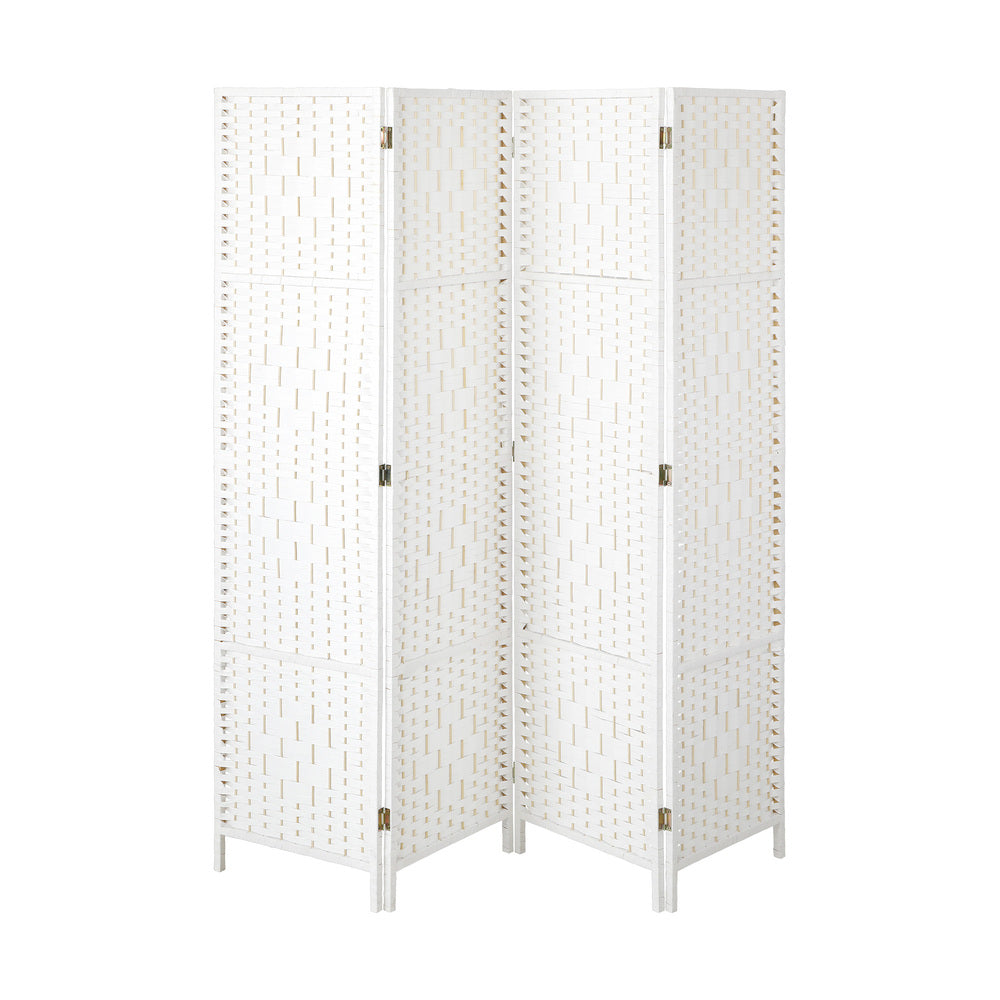 Oikiture 4 Panel Room Divider Privacy Screen White