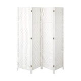 Oikiture 4 Panel Room Divider Privacy Screen White - 45-Degree Angle