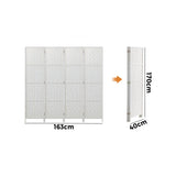 Oikiture 4 Panel Room Divider Privacy Screen White - Side View