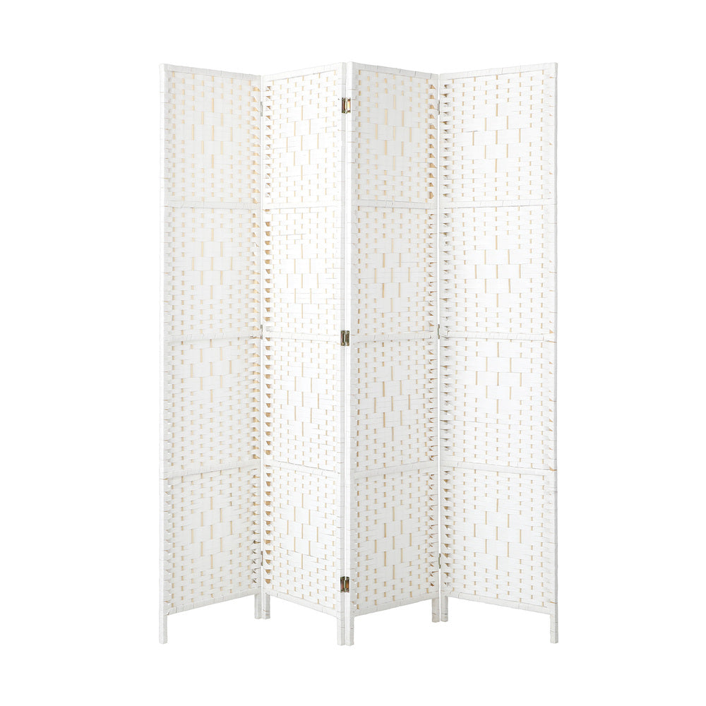Oikiture 4 Panel Room Divider Privacy Screen White