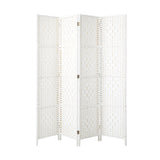 Oikiture 4 Panel Room Divider Privacy Screen White - Rear View