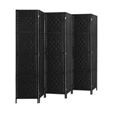 Oikiture 6 Panel Room Divider Privacy Screen Black