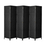 Oikiture 6 Panel Room Divider Privacy Screen Black