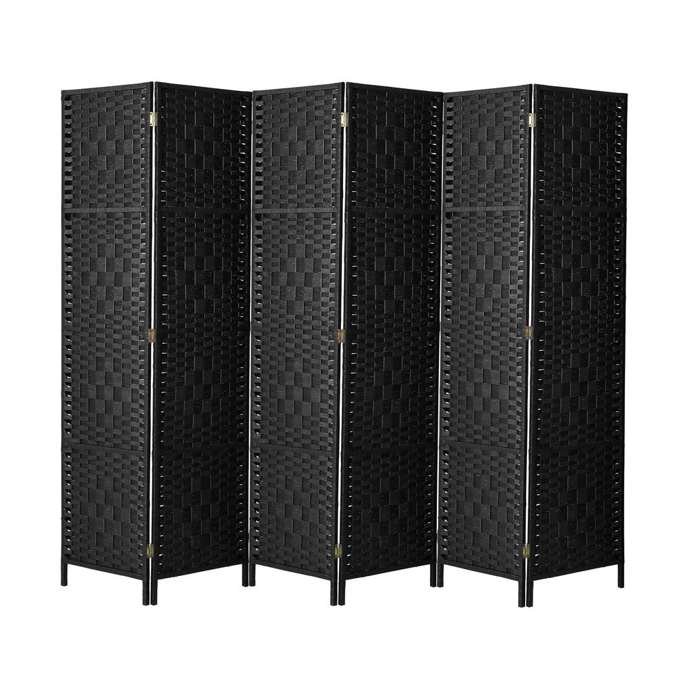Oikiture 6 Panel Room Divider Privacy Screen Black